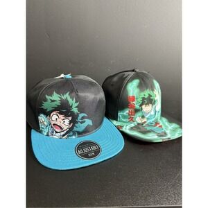 NWT MY HERO ACADEMIA‎ 2 Hats Unisex Snapback Cap Anime Crunchyroll Funimation